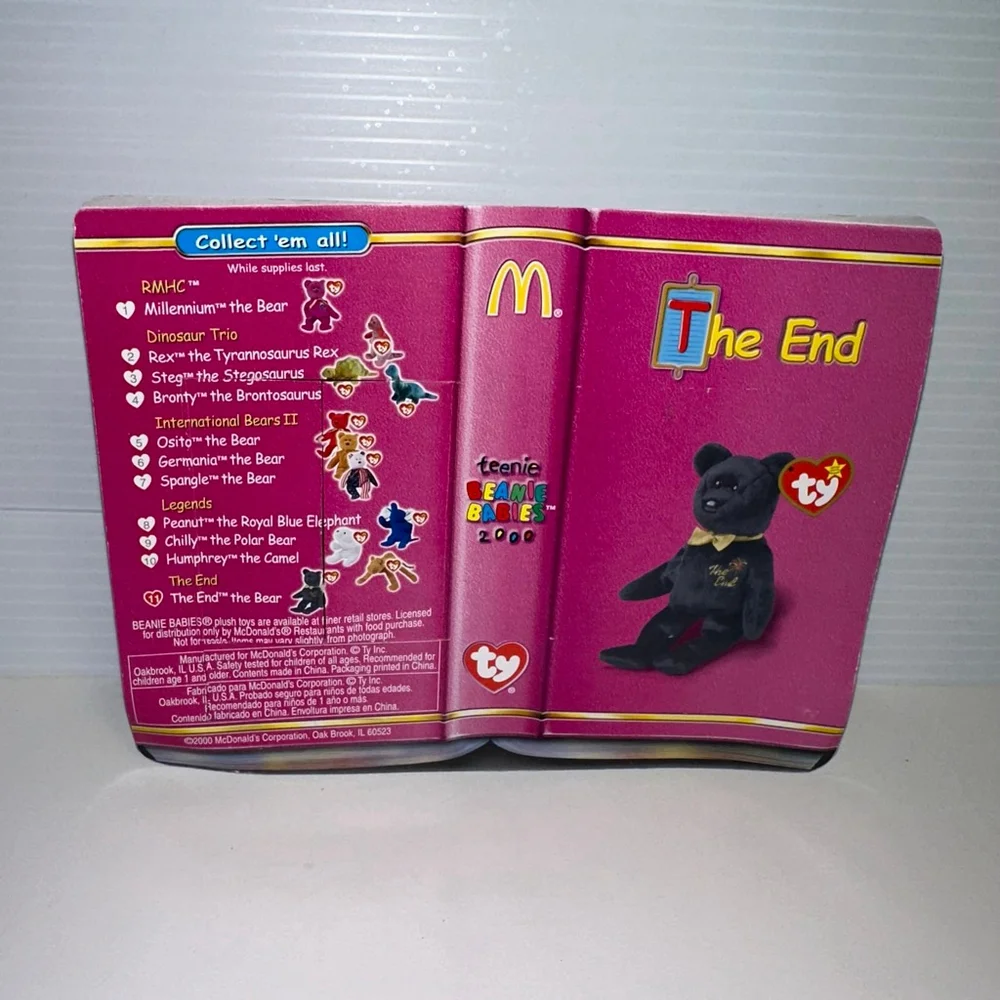 Ty The End Bear Teenie Beanie Babies McDonald's 2000 - Black Vintage New in Box